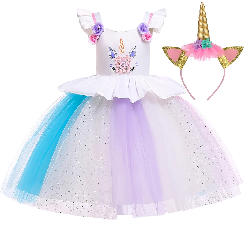 Baby Girls Unicorn Dress - Princess Dress for Kids - Girls Costume for Wedding Party - Ball Gown - Children Clothing (1, 2, 5 Year) image 3