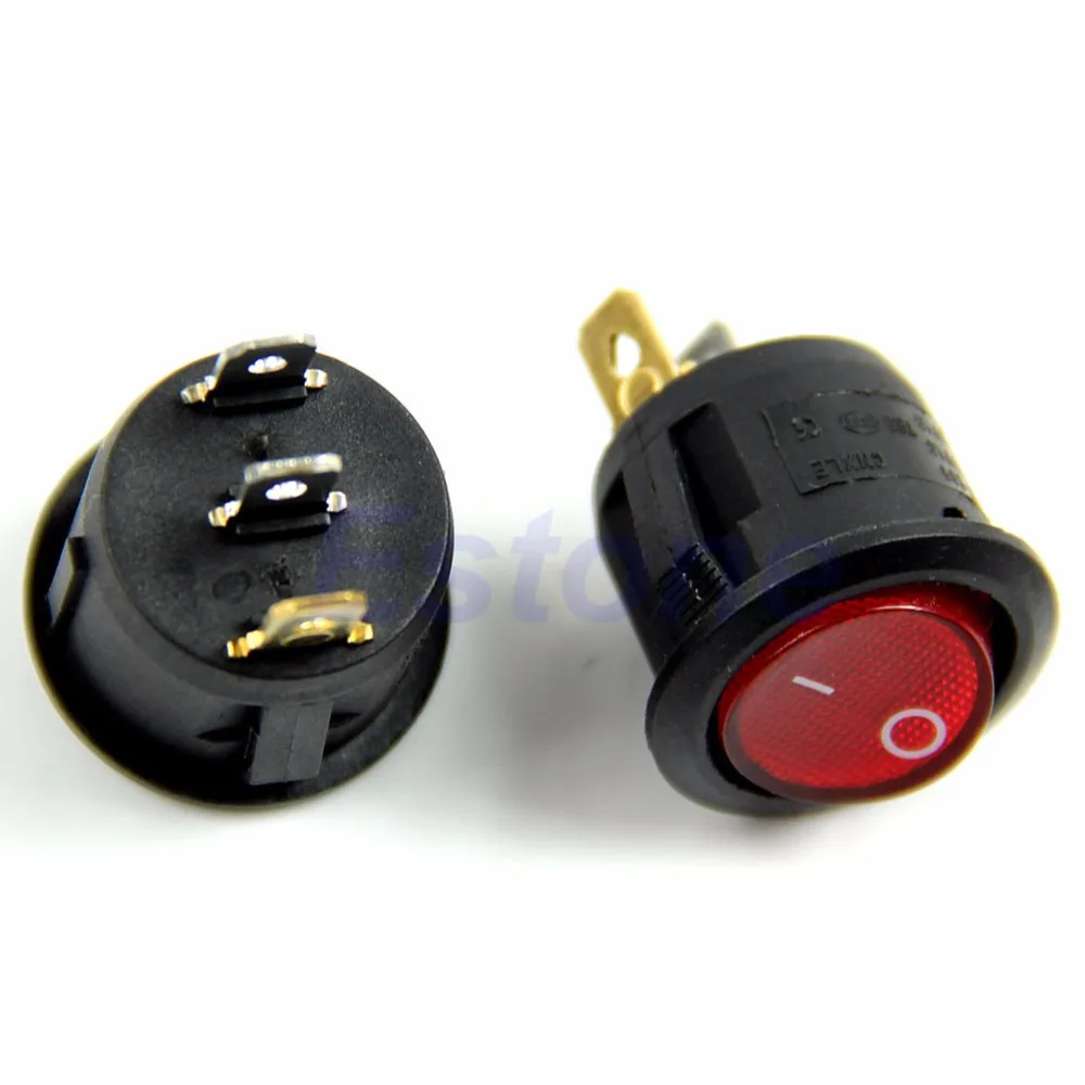 Новинка AC 6A/250V ON OFF SPST круглая кнопка для лодки Автомобильная фотолампа L25|switch|redlight