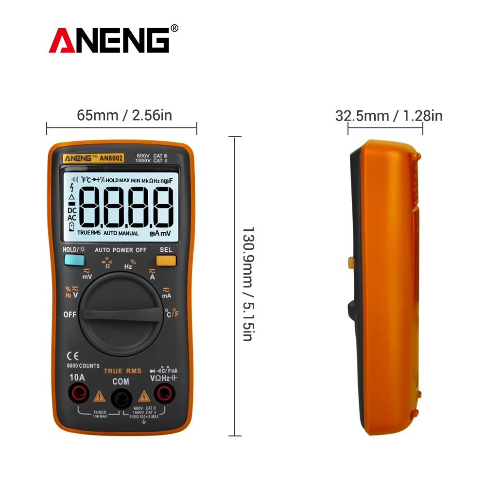 ANENG AN8002 Digital Multimeter 6000 Counts ZT102 multimetre transistor tester profesional voltimetro amperimetro digital AC/DC