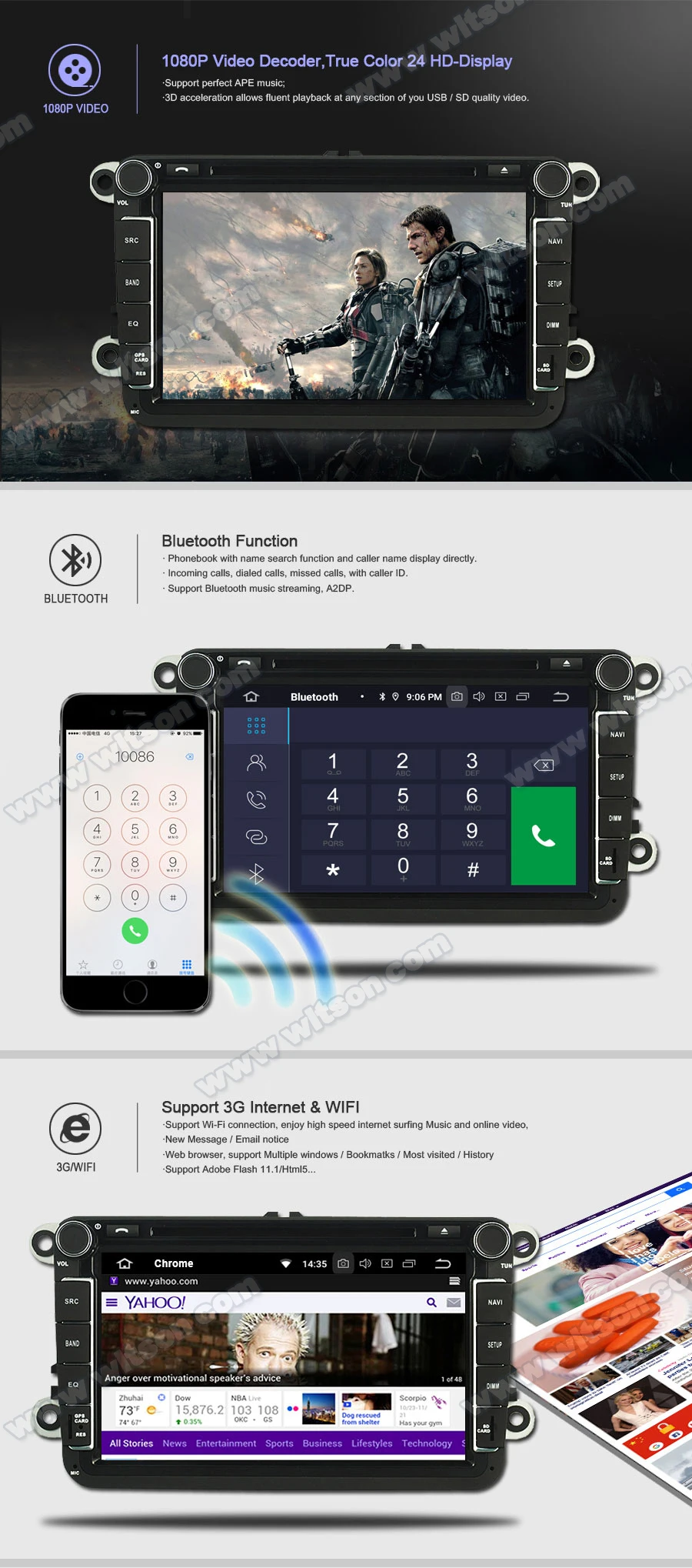 Excellent WITSON Android 9.0 Octa core(eight core) PX5 CAR DVD player For KIA SPORTAGE 2016 IPS GPS RADIO 10