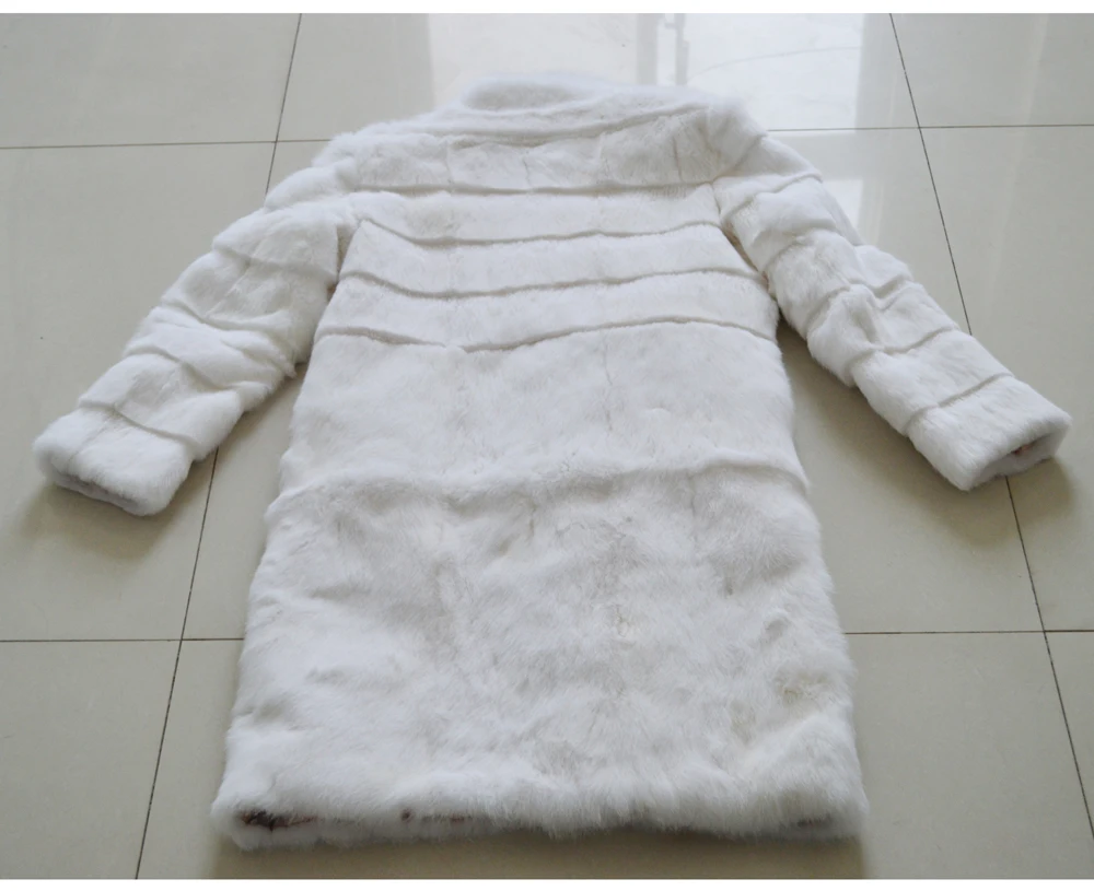 Женская осенне-зимняя куртка из натурального кроличьего меха, длинное стильное теплое качественное пальто из кроличьего меха с воротником-стойкой, пальто из натурального кроличьего меха