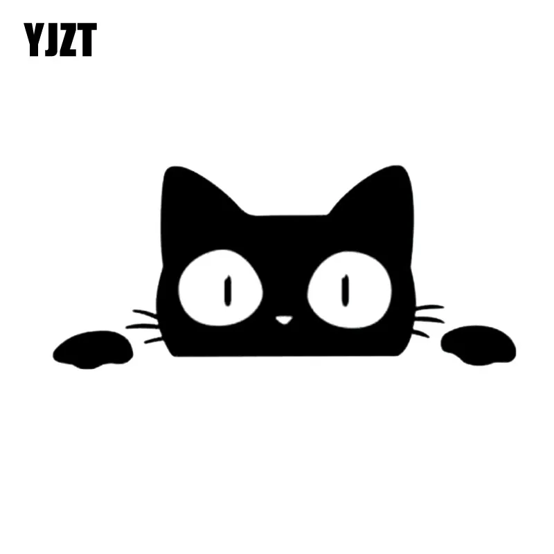 YJZT 14CM*6.2CM Surprise Cat Peeking Car Sticker Vinyl Decal C2-3015 YJZT 14CM*6.2CM Surprise Cat Peeking Car Sticker Vinyl Decal C2-3015