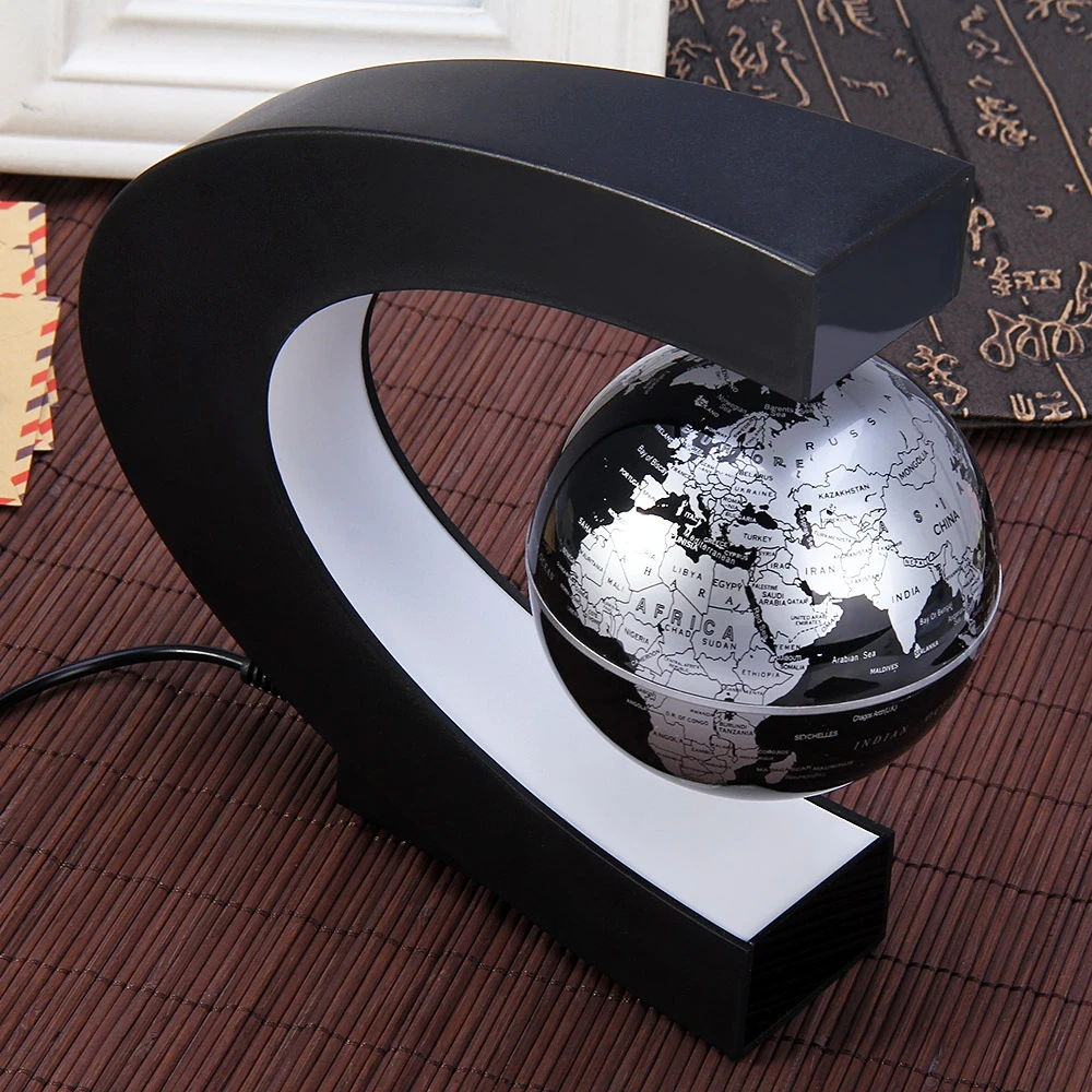 Novelty C Shape LED World Map Floating Globe Levitation Light Antigravity Magic Novel