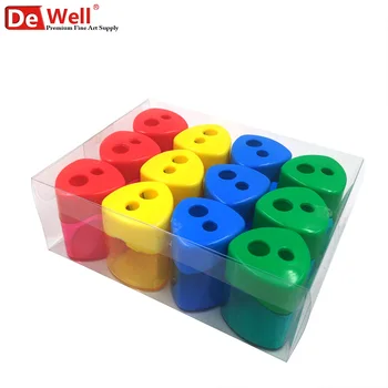 

12Pcs/Lot 4 Colors 2 Holes Multifunctional Pencil Sharpener 2 Spare Blade For Jumbo Pencils Sketch Pencils Drawing Supplies