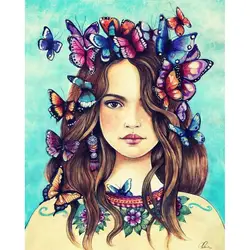 LaoJieYuan алмазная живопись 5D «сделай сам» полный дрель Красочные бабочки девушка вышивки крестом смолы ремесло рукоделие Алмаз Вышивка