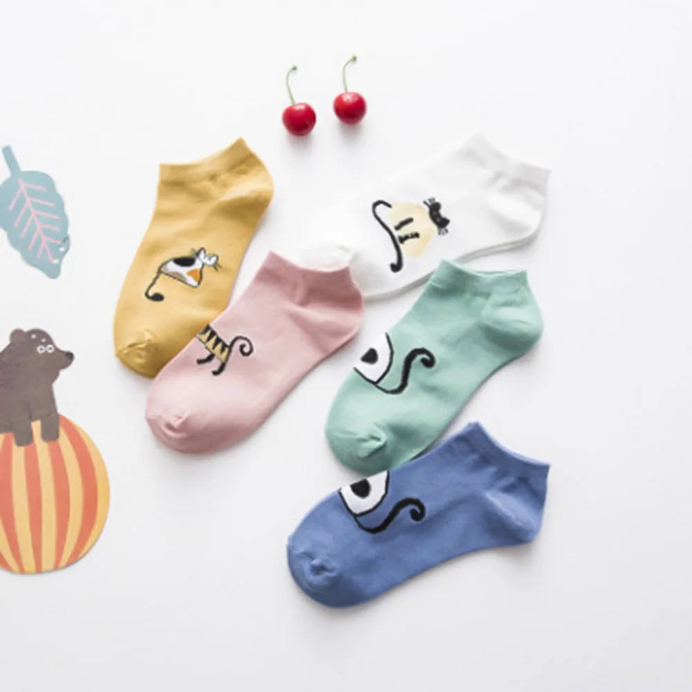 Suit for Summer 5 Pairs Cute Cotton Spring Stretchy Design Styles Ankle