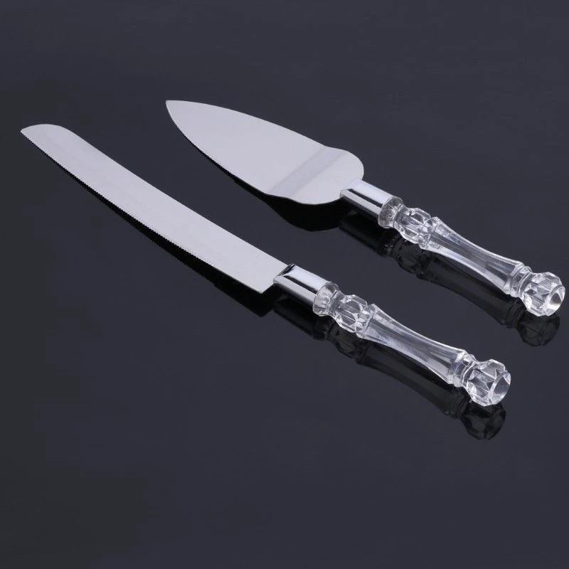 2pcs/set Wedding Cake Cutting Server Set Stainless Steel Anniversary Parties Tableware