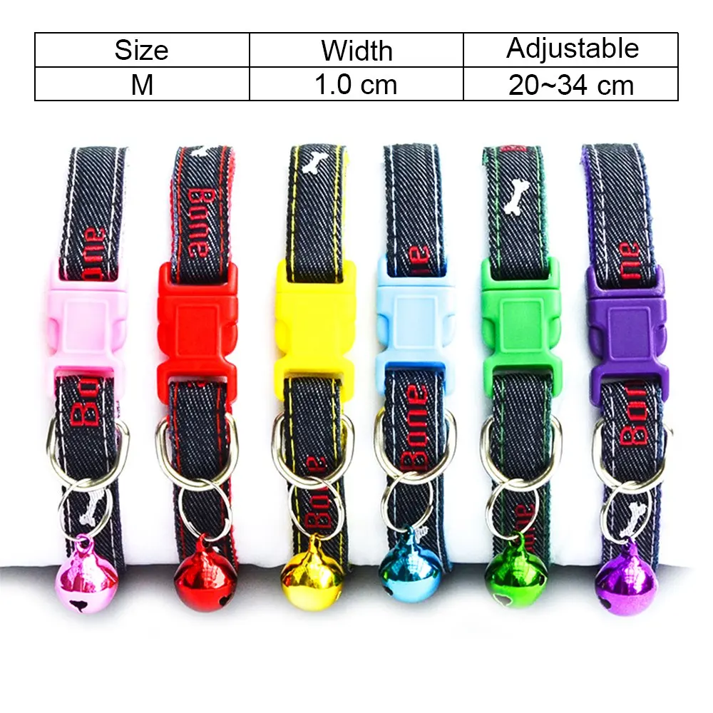 6 PCS random color Ошейник для кошек с колокольчиком, ошейник для питомцев, собачий ошейник для кошек, маленьких собак, чихуахуа, ошейник для питомцев, поводок, продукт для домашних животных - Цвет: 6 PCS random color