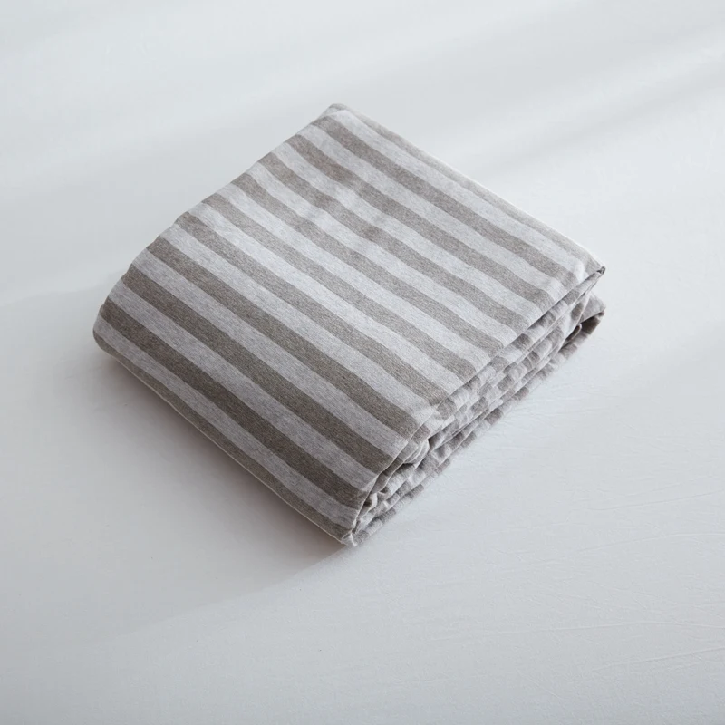 Хлопковая одно-, двуспальная Королевское одеяло пододеяльник 1 шт. элегантное белое Полосатое стеганое одеяло покрывает постельное белье