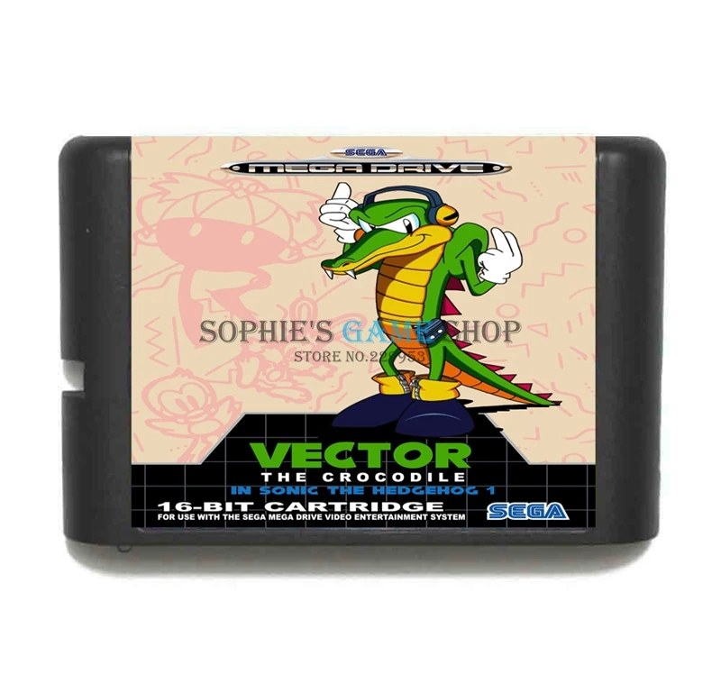 Игровой картридж Vector (в Sonic 1) для Sega Mega Drive / Genesis System|16 bit game card|bit card16 |