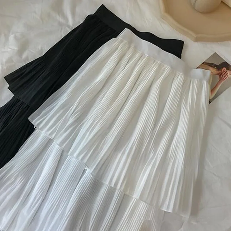 Korean streetwear maxi skirt spring women clothes 2019 harajuku plus size skirts Pleated Skirt elastic high waist kawaii skirt Korean streetwear maxi skirt spring women clothes 2019 harajuku plus size skirts Pleated Skirt elastic high waist kawaii skirt