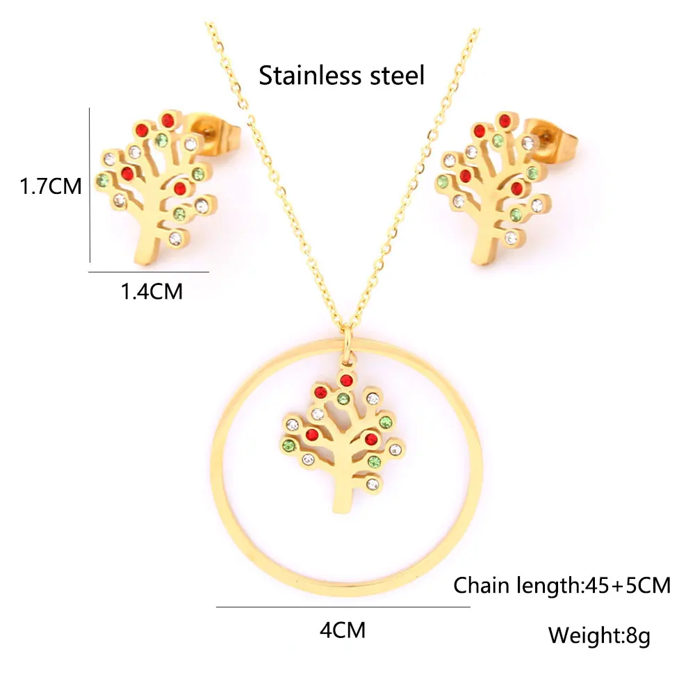 XUANHUA древо жизни Ювелирные наборы Ювелирные изделия из нержавеющей стали Женский индийский ювелирный набор свадебные подарки женская модная бижутерия