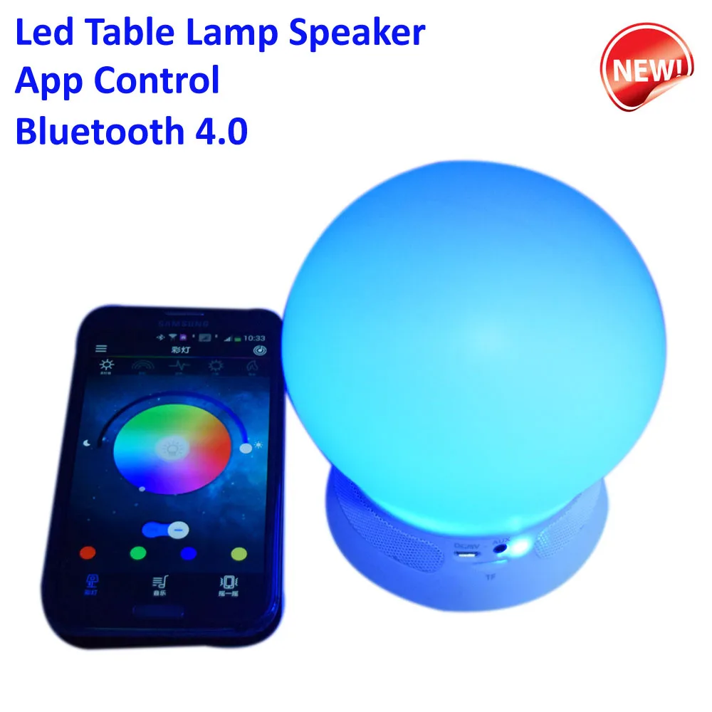 APP Control Bluetooth 4.0 Led Table Lamp Speaker Music Led Bulb ...