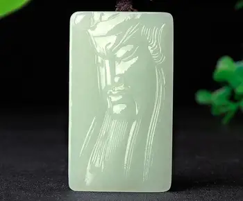 

Hetian Jade Guan Gong male jade light jade pendant jade necklace Wu Yu Shen Guan Yu Yu Pendant