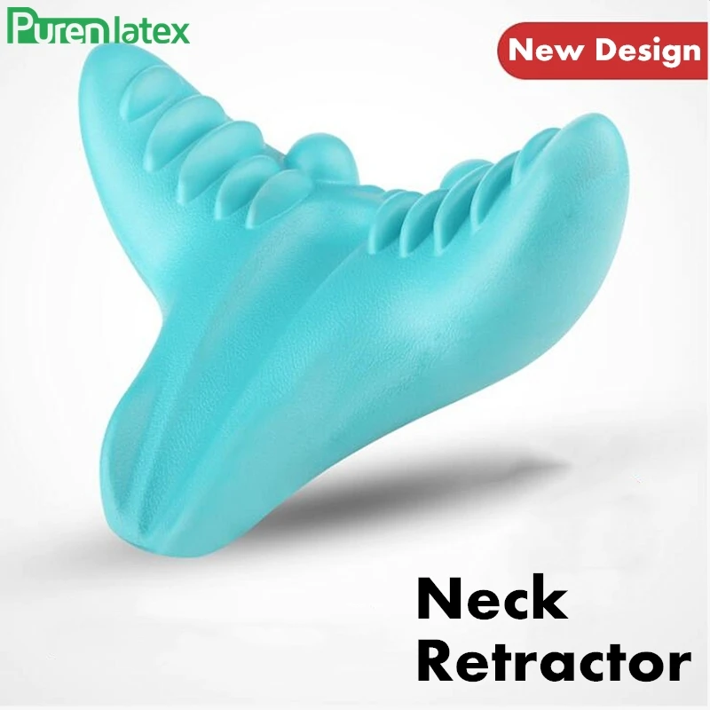 

PurenLatex New Design Neck Retractor Pillow Memory Foam Orthopedic Pillow Gravity Stretch Cervical Vertebra Massage Spots Pillow