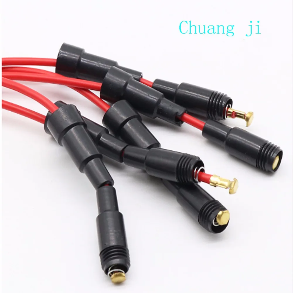 10pcs 5*20mm Glass fuse holder Screw Type 5X20mm with 22 AWG Wire Cable