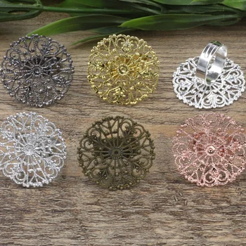 

100pcs 31mm Round Pad ring blank Cameo Tray,Bronze/Gold/Silver Ring setting,Handmade DIY Zakka jewelry Finding