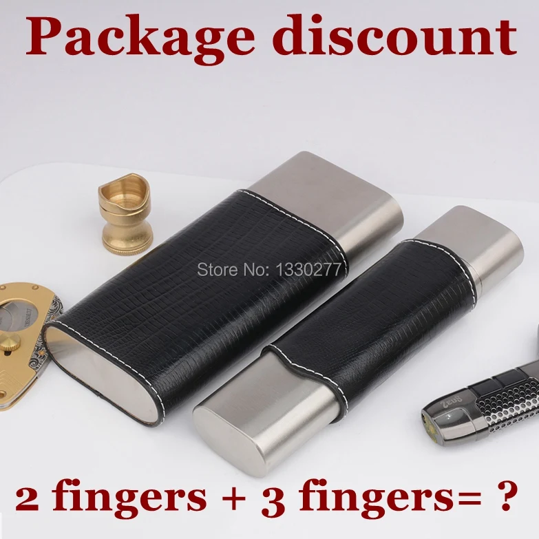 

100% Original Package Discount Stainless Steel Cigar Tube 2 Fingers And 3 Fingers Travel Cigar Case Camping Cigar Holder