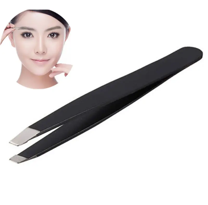 1 PC New Profession Eyebrow Tweezers Hair Removal Slanted Stainless