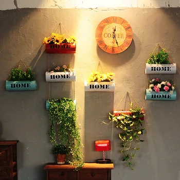 

Iron Art Wall Hanging Wall Green Plant Industrial Wind Decoration Creative Milk Tea Shop Restaurant Bar Decoration Pendant