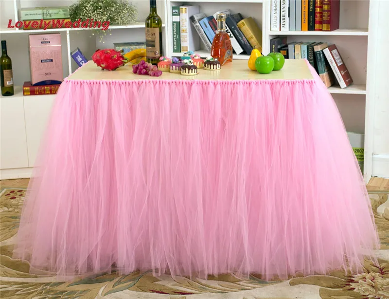 font b Customized b font Table Skirts for font b Wedding b font Decoration Tulle