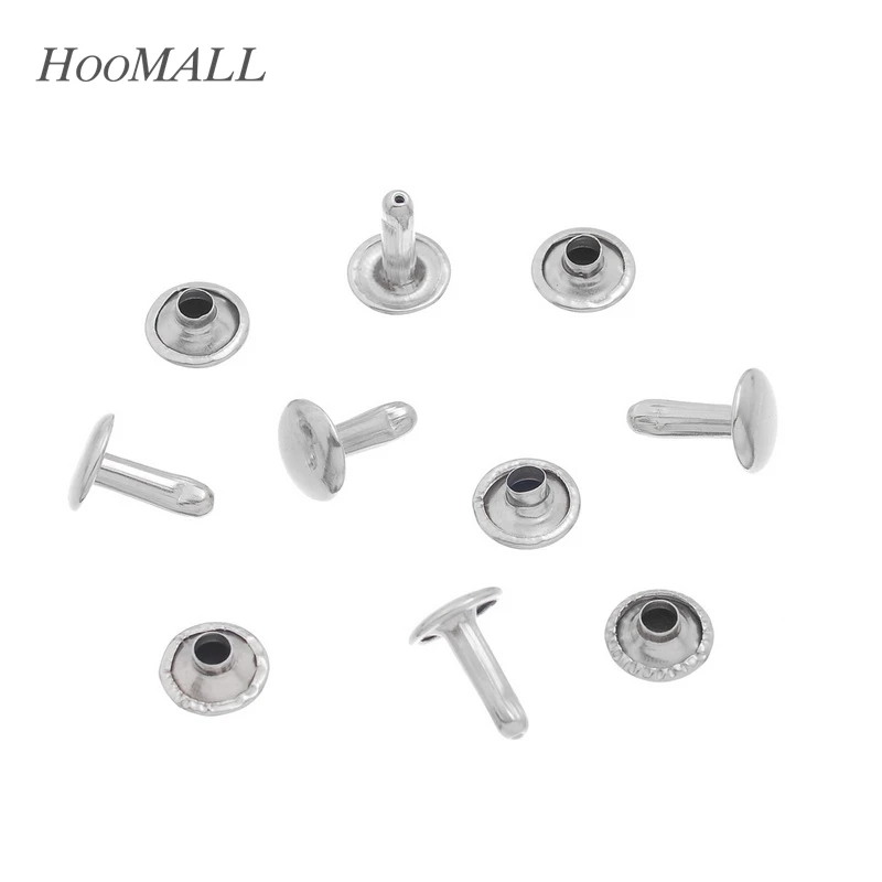 

100 Sets Dull Silver Tone Fit Bag Round Punk Rock Studs Steel Spike Rivets 9mm