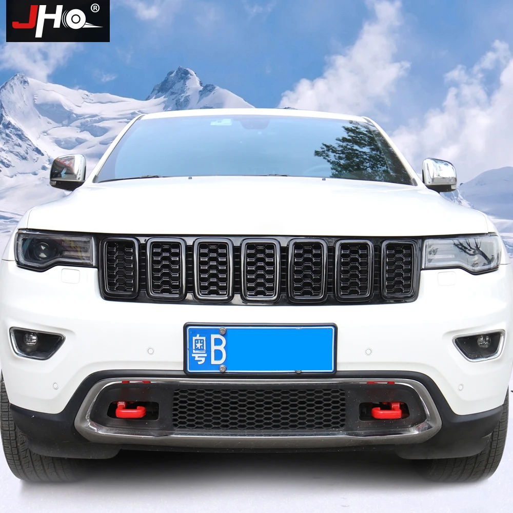 JHO ABS передняя решетка вставки сетки рамка Крышка Накладка для Jeep Grand Cherokee- 17 аксессуары для стайлинга автомобилей