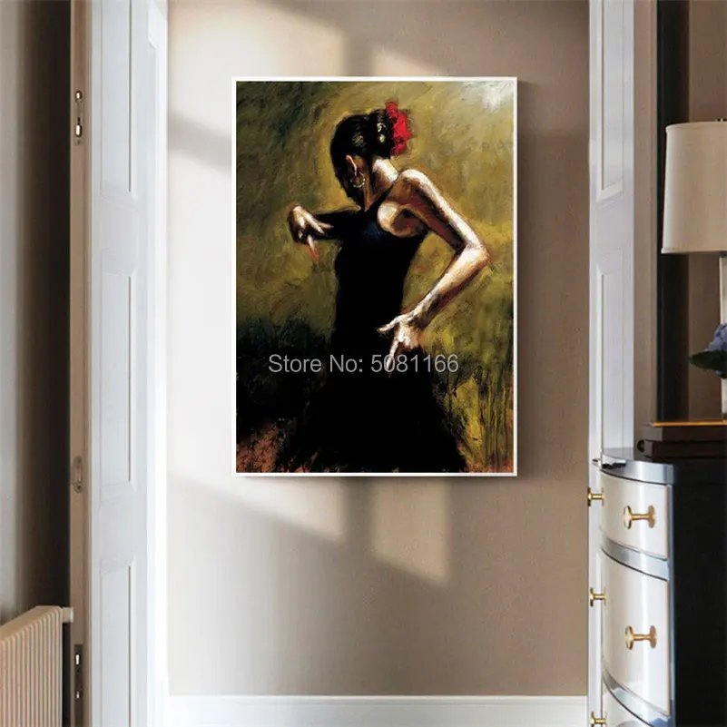 

Cheap Hand painted Oil Painting On Canvas mexico lady woman girl dancer Abstract Wall Art Living Room home Decor Pictures