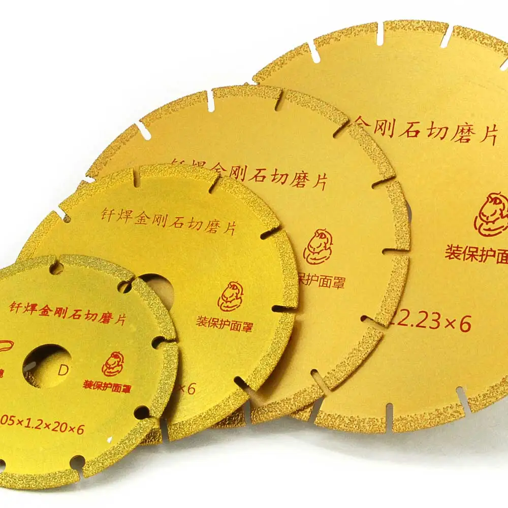 2pcs Brazed diamond dry slice cutting saw blade for stone,marble,tiles,glass,ceramics, vitrified brick, cast iron pipe GJ008