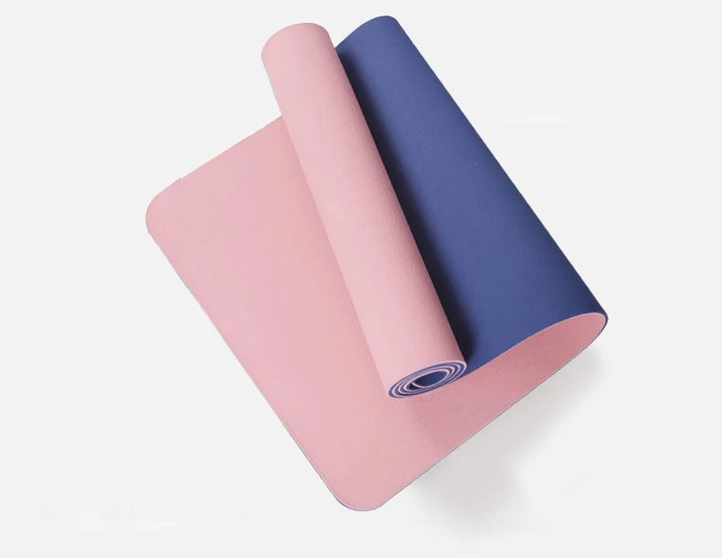 6 мм TPE Нескользящие коврики для йоги для фитнеса безвкусный фирменный коврик для пилатеса для тренажерного зала спортивные коврики колодки с сумкой для йоги ремень для йоги - Цвет: Розовый