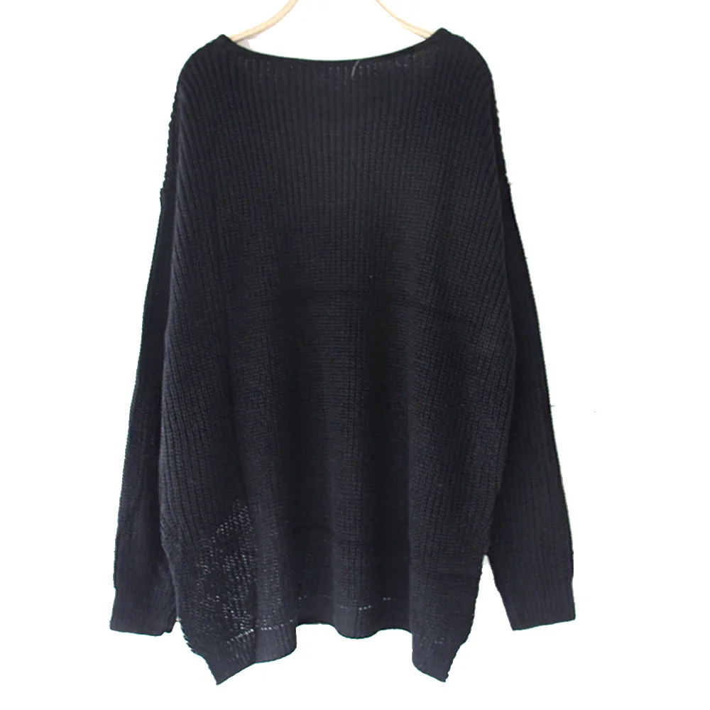 Women Sexy Off Shoulder Split Knitted Sweater Autumn Winter Brand Black Pullovers Knitwear White Jumper Pull Femmel Sweater