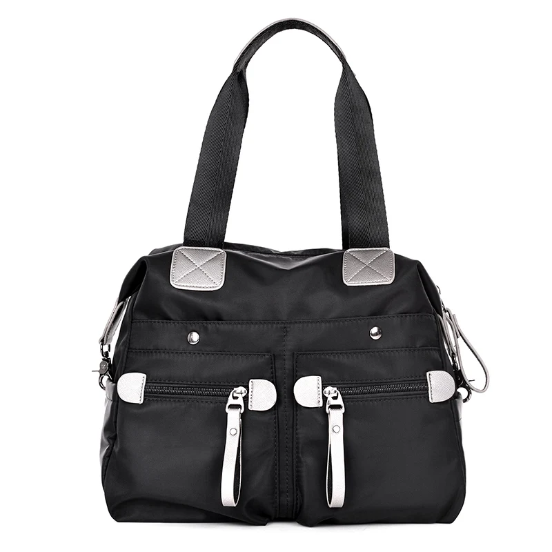 

Fabra Women Handbag Waterproof Nylon Shoulder Women Messenger Bags Casual Cross Body Beach Bag Black Ladies Big Tote 33*13*29 CM