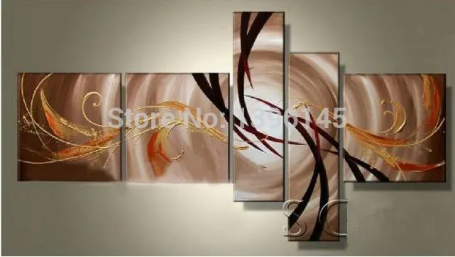 

Free Shipping Large 5 Panel Handmade Modern Oil Painting On Canvas Wall Art Wholesale Cheap Home Decoration Canvas Picture Art