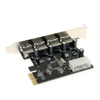 

4 Port USB 3.0 HUB PCI-e PCI Express Expansion Card Adapter 5 Gbps Speed