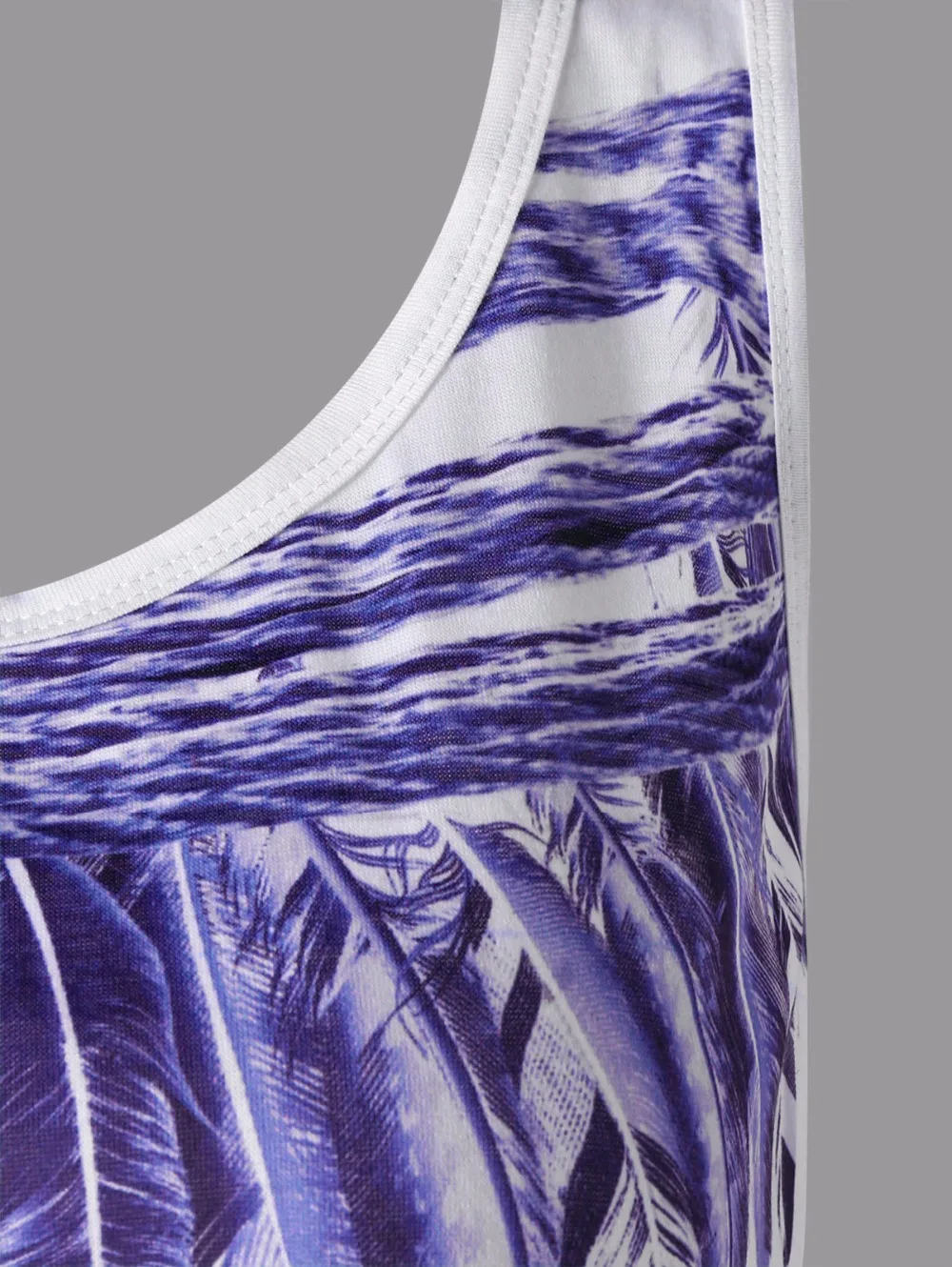 VESTLINDA Feather Print Lace Insert Handkerchief Tank Top Women Clothing Racerback Tank Top Summer 2018 Swing Tunic Tank Tops 13