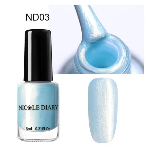 NICOLE DIARY 6ml Peel Off Thermal Nail Polish Glitter Chameleon Color Changing Water-based Manicure Nail Art Varnish - Цвет: S8-ND03