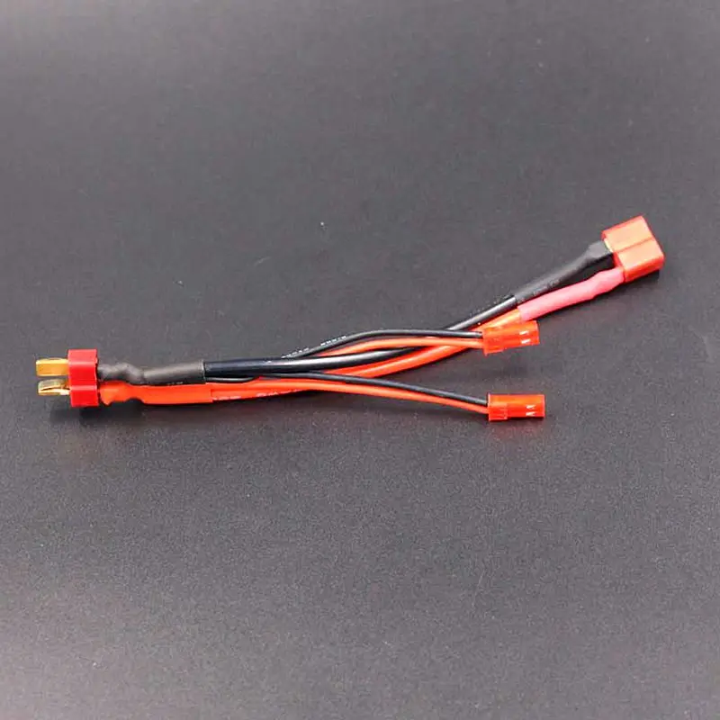 Deans T plug extension male to female with 2 JST connectors in parallel for RC battery wiring