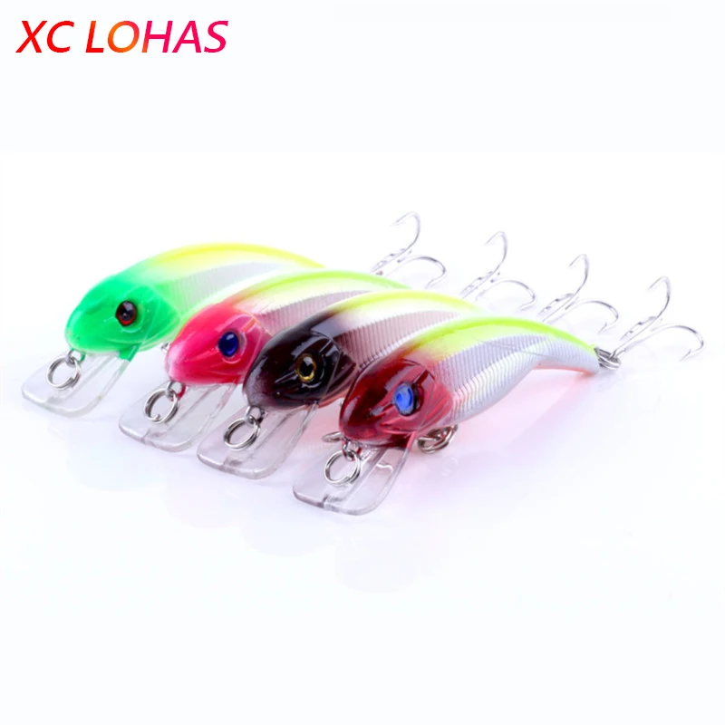 4pcs/pack 7.6cm 5.9g Minnow Lure Hard Plastic Luminous Artificial Lures