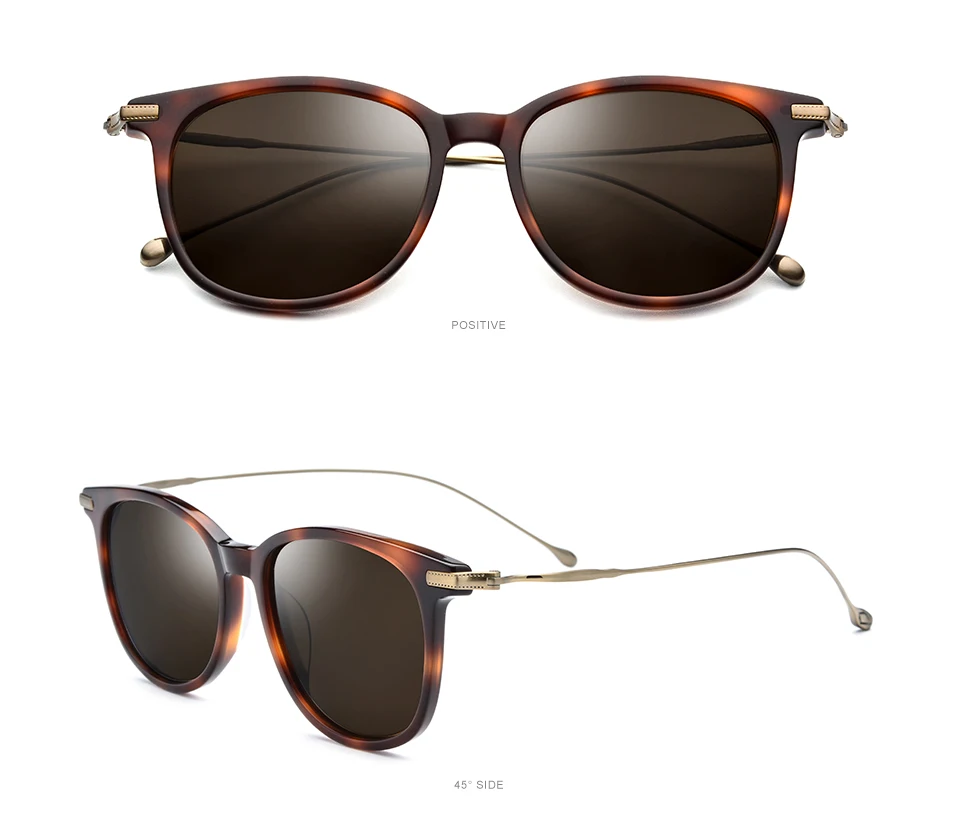 Поляризационные солнцезащитные очки из чистого титана и ацетата, мужские, фирменный дизайн, винтажные Квадратные Зеркальные цветные солнцезащитные очки для женщин 854