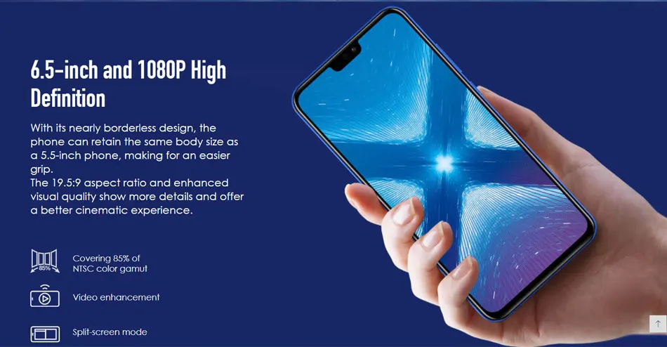 Honor 8X, мобильный телефон, 4 Гб ОЗУ, 64/128 Гб ПЗУ, 6,5 дюймов, Kirin 710, четыре ядра, 20 Мп+ 16 МП, Android 8,1, 3750 мАч