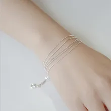 Горячая Распродажа популярный оптовый 925 пробы серебряные ювелирные изделия личность изысканный ультра-тонкий многослойный Змеиный браслет-цепочка S