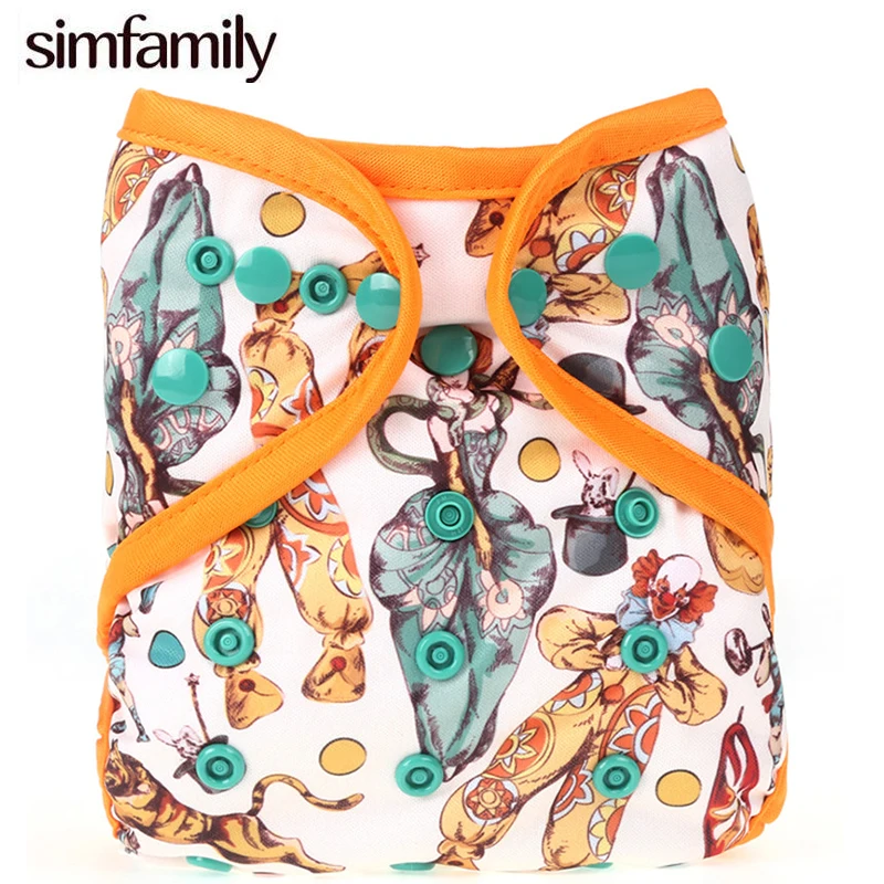

[simfamily]1PC Washable Adjustable Cloth Diaper Cover Double Gusset PUL Baby Nappy Suit 3-15kgs