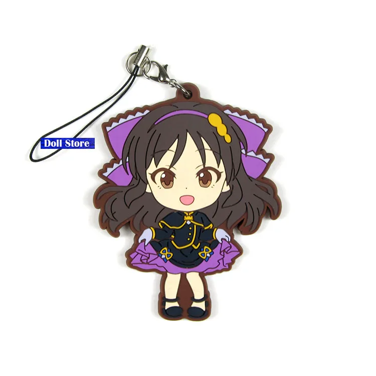 New Arrival The idolm ster cinderella Original Japanese anime figure rubber  Silicone mobile phone charms/key chain/strap D196
