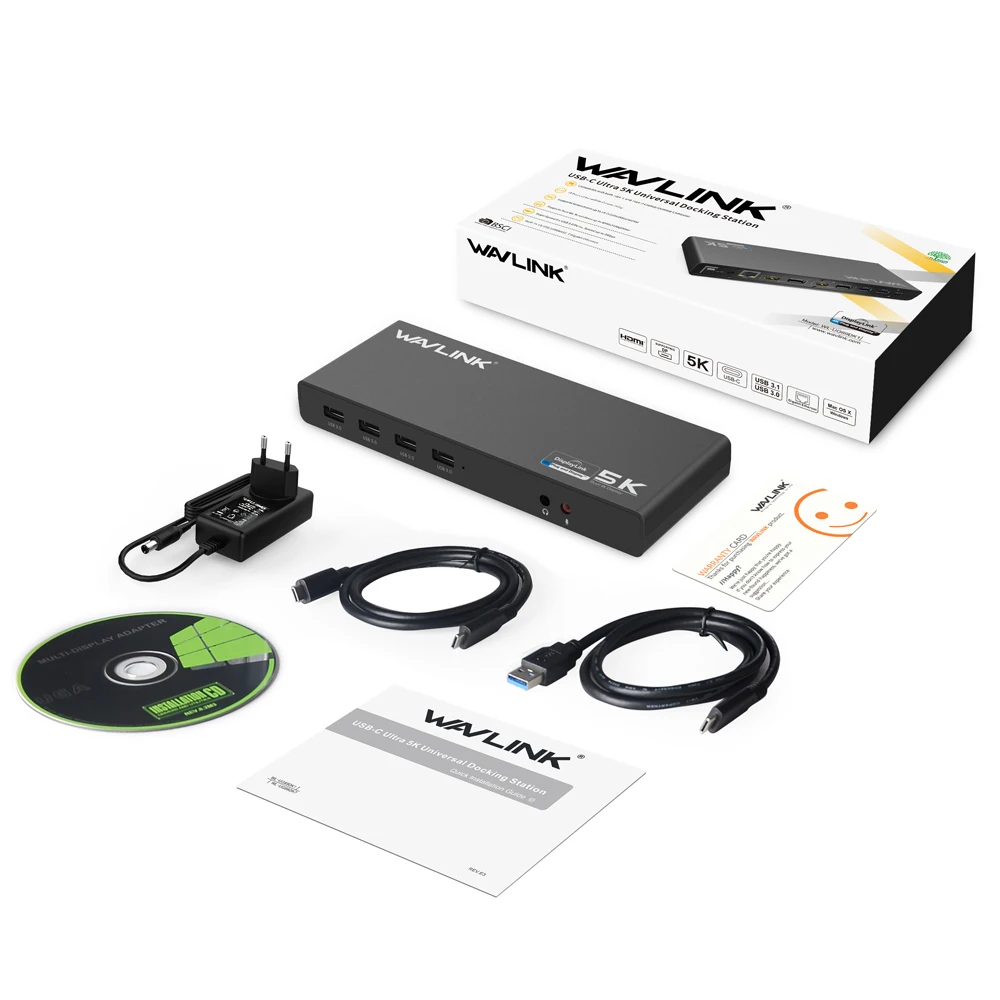 Estación de acoplamiento para portátil Wavlink Universal 5 K USB-C pantalla Dual 4 K USB 3,0 vídeo Gigabit Ethernet con HDMI/Displayport para Mac OS - 6