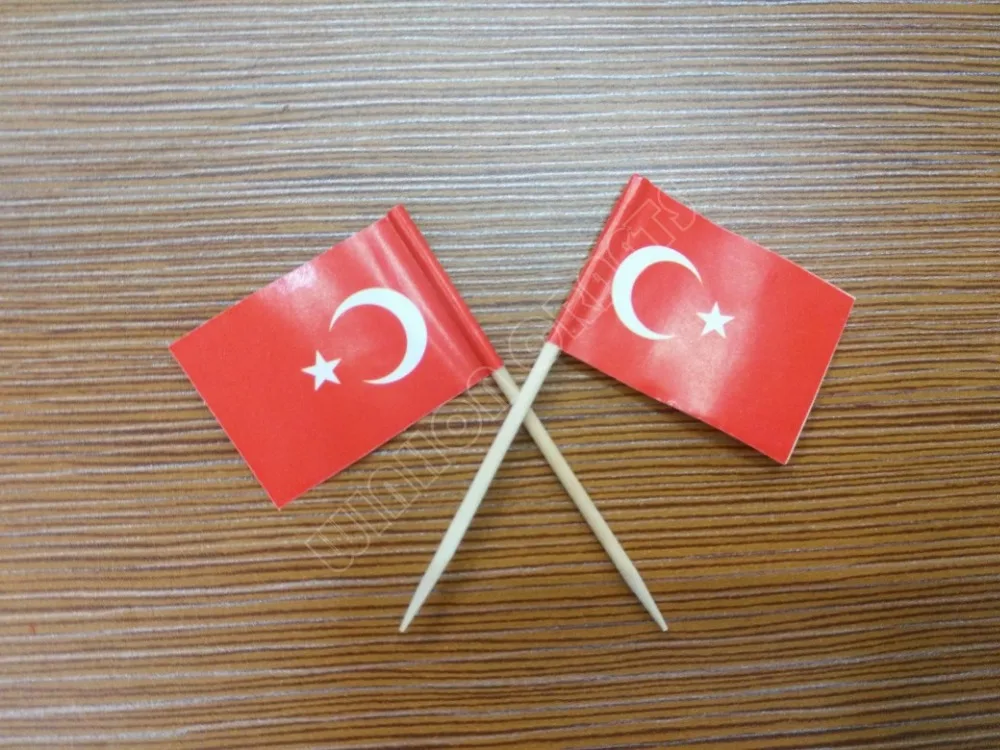 

Turkey Toothpick Flags 50Pcs Pack Paper Food Picks Cake Toothpicks Cupcake Toppers Fruit Cocktail Sticks Decoration Toothpicks