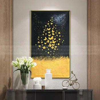 

Gold art abstract canvas paintings wall art pictures for living room home hallway wall decor original acrylic gold texture