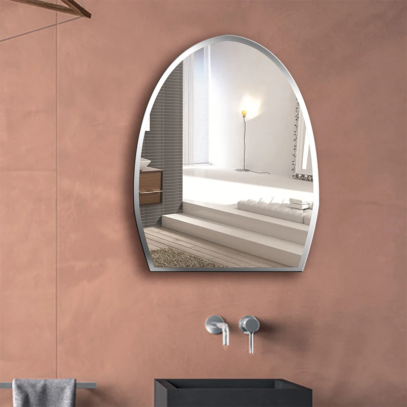 

Bathroom mirror frameless sink hanging wall mirror bedroom wall sticker dressing table semi-elliptical mirror wx8231005