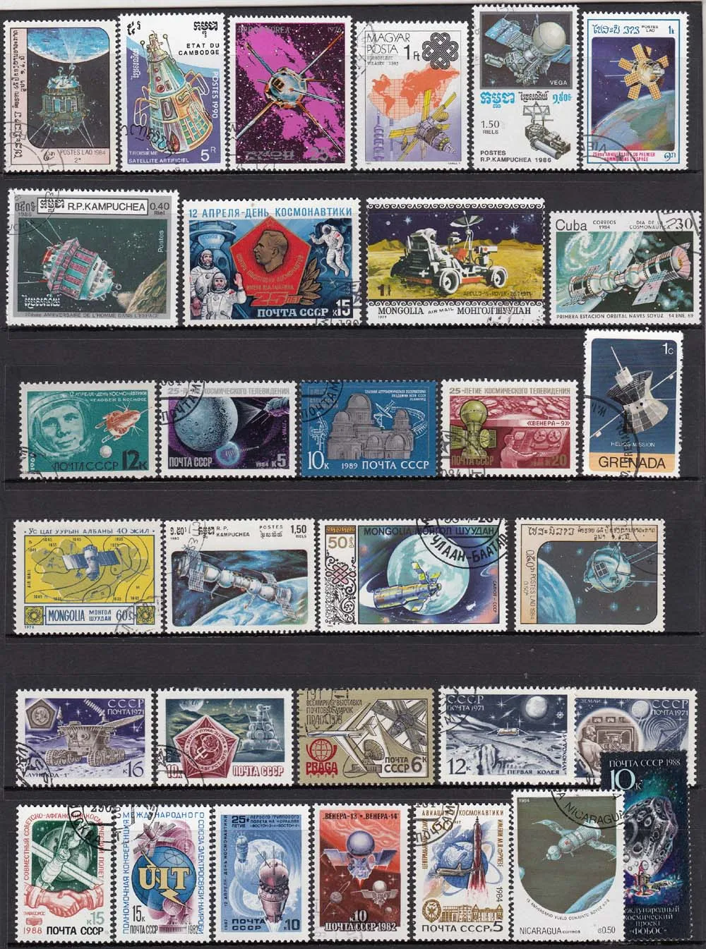 50Pcs/Lot Astronaut Space Satellite All Different From Many Countries NO Repeat Unused Postage Stamps for Collecting