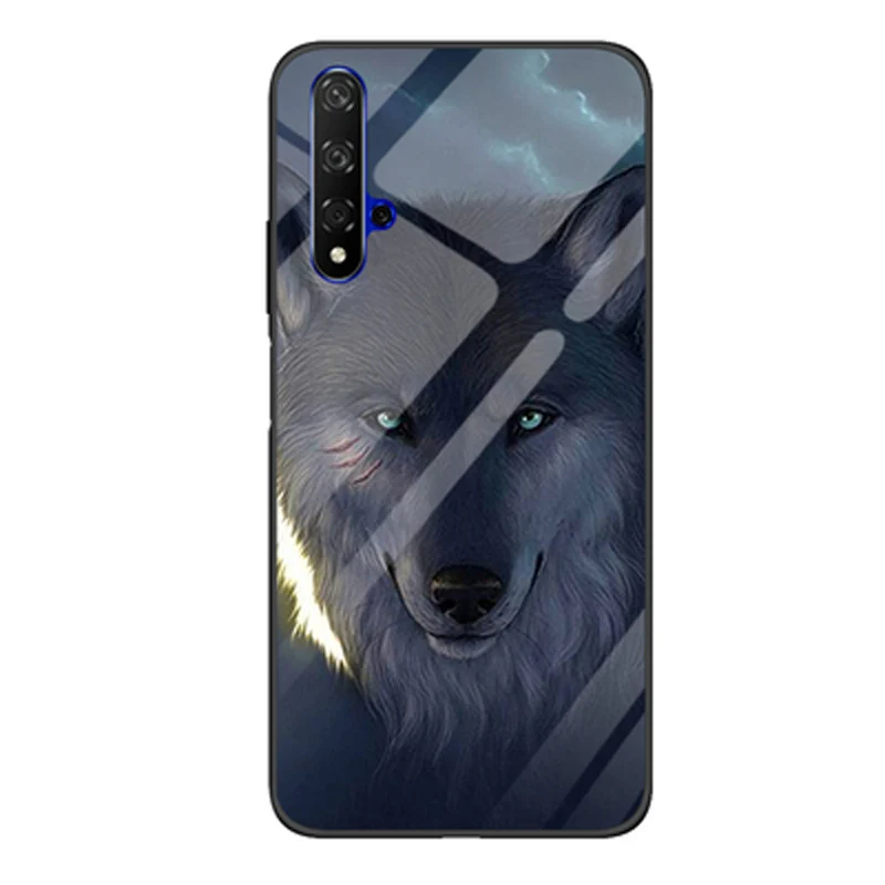 Для huawei Honor 20 чехол Hoor20 YAL-AL00 6,2" wolf girl Силиконовый ТПУ Рамка стеклянная жесткая задняя крышка для Honor 20 чехол для телефона s