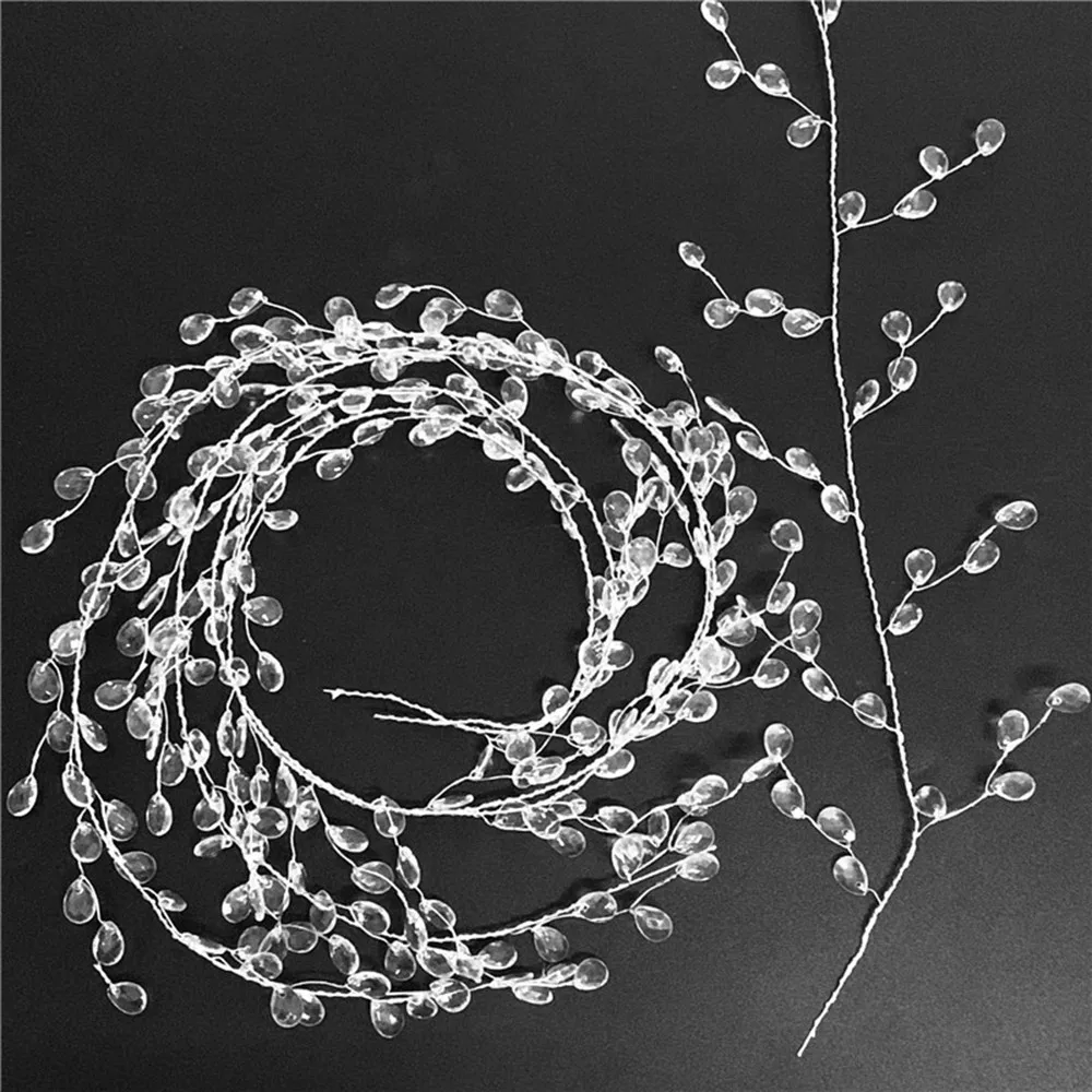 

100cm Acrylic Crystal Beads Curtain Garland Wedding Decorations Branch String Acrylic Wire Bead Shimmer Wedding Party Supplies